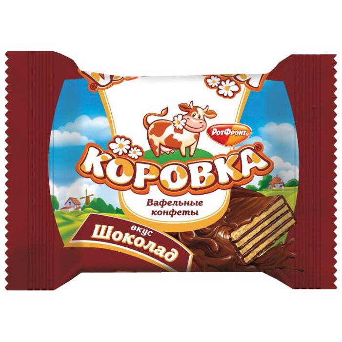 Коровка вафельная конфета вкус шоколад 14гр