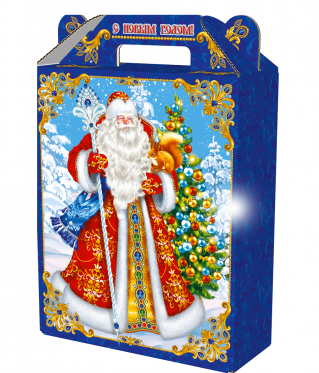 Упаковка из хром-эрзац картона «Снежный праздник», до 800 гр