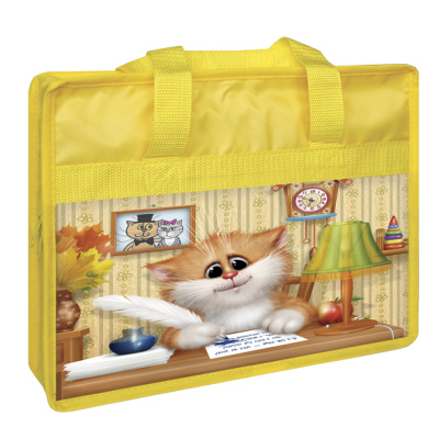 Подарок в жёлтой сумке-папке "Кот" (600 гр.)