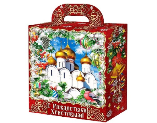 Упаковка из картона "С Рождеством Христовым", до 800 гр